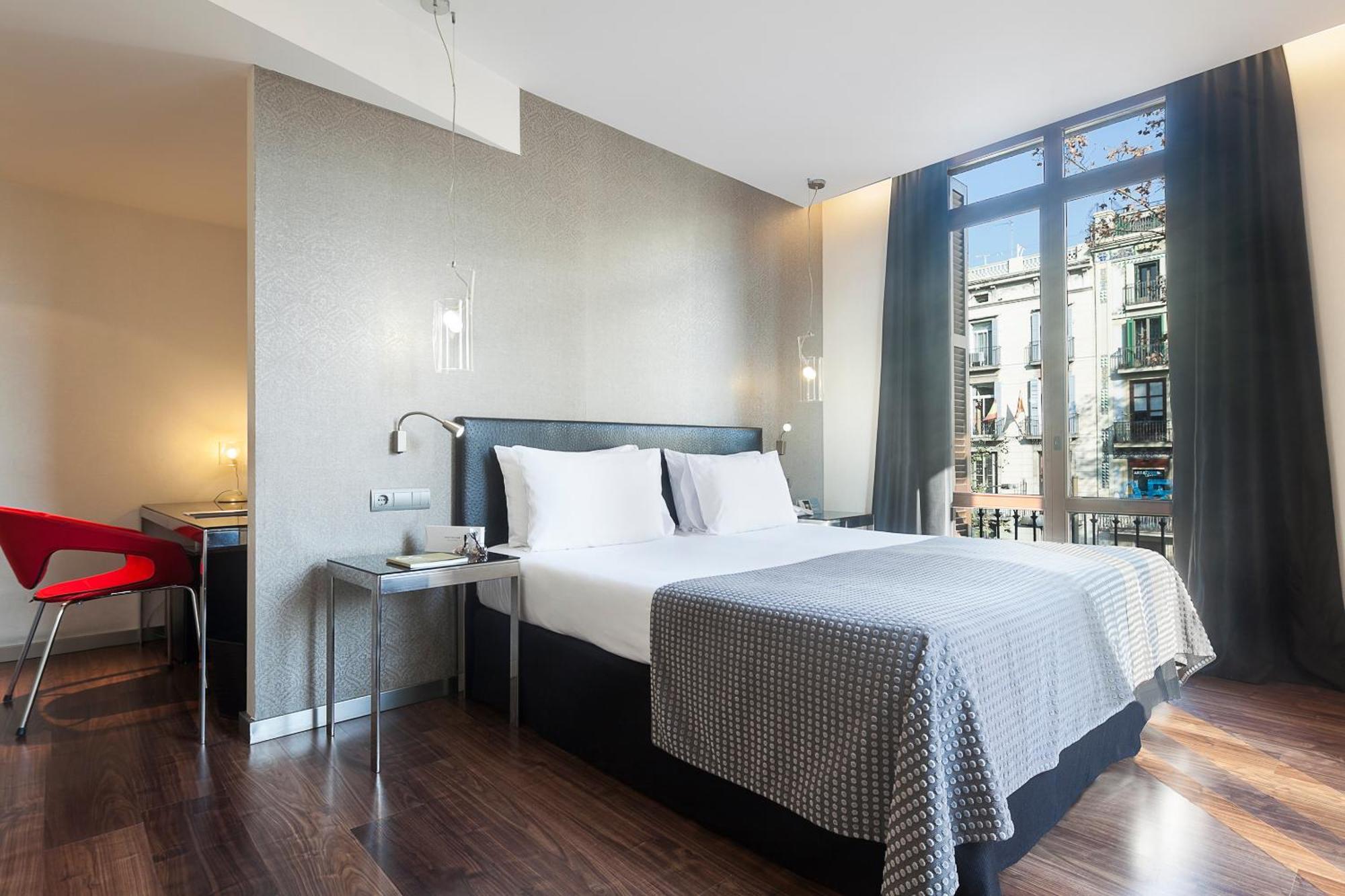 Chambre Double ou Lits Jumeaux - Vue sur Las Ramblas